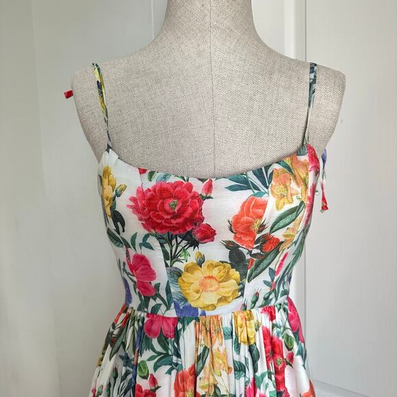 Show Me Your Mumu Juliet Maxi Dress in Charm Peony White Taffeta Sz S - Picture 4 of 15